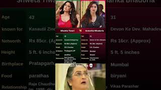 Shweta Tiwari VS Sonarika Bhadoria Comparison trendingshorts [upl. by Ruperto897]