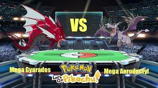 Mega Gyarados vs Mega Aerodactyl  Pokemon Lets Go Pikachu [upl. by Nyad240]