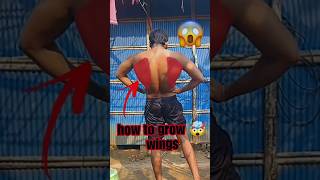 How to grow wings at home 🤯 omg guiness book record 🙀⏺️trendingfitnesswingmansshortsviralshorts [upl. by Aritak]