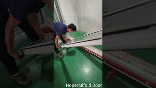 Aluminum 6 panels bifold door assembling installation [upl. by Wasson]