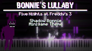 Five Nights at Freddys 3  Bonnies Lullaby Minigame Theme Piano Lullaby [upl. by Silden]