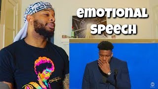 Giannis Antetokounmpo Gets Emotional During MVP Speech  Reaction [upl. by Fredrick]