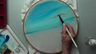 Fabric Painted Landscape in a Hoop [upl. by Norred]