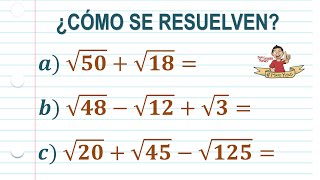 Suma y resta de radicales Fácil de entender [upl. by Dibb]