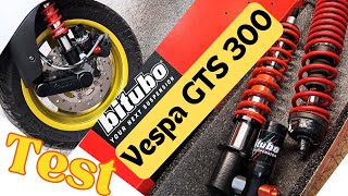 Bitubo shock vs original on Vespa GTS 300 Test [upl. by Tamis]