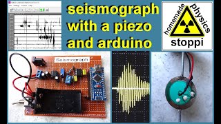 sensitive seismograph  seismometer with a piezo and arduino  Seismograph mit Arduino [upl. by Yesima691]