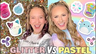 GLITTER 🪩✨VS PASTEL 🍭🎨 LEARNING EXPRESS SHOPPING CHALLENGE [upl. by Nellir3]