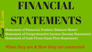 The Financial Statements amp their Relationship  Connection  Explained with Examples [upl. by Anesusa]