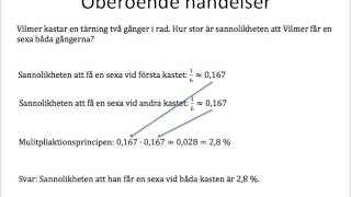 Beroende och oberoende händelser [upl. by Loughlin]