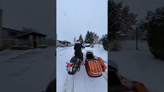 Sliding on the snow  Royal Enfield 650 with Velorex 563 sidecar [upl. by Sanfo]