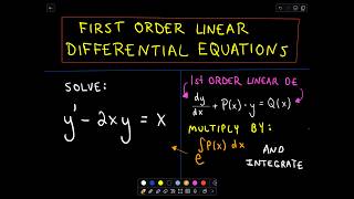 ❖ First Order Linear Differential Equations ❖ [upl. by Hamlet568]