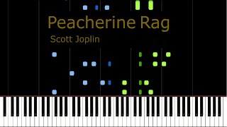 Peacherine Rag  Scott Joplin  Piano Tutorial  Synthesia  How to play [upl. by Barthel]