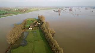 Hoog water in de IJssel nabij Brummen 11 januari 2018 [upl. by Charles]