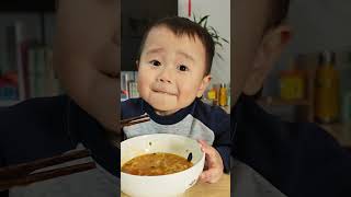 Todays fourth meal is Shanxi knifecut noodles Eat independently Dry rice baby is online Cut [upl. by Abigail]