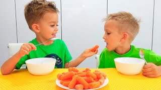 Yes Yes Vegetables Song with Vlad and Niki  Funny stories for kids [upl. by Yrret647]