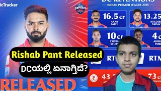 Delhi Capitals Not Retained Rishabh Pant KannadaDC IPL 2025 Retention Analysis in KannadaCricket [upl. by Droflim402]