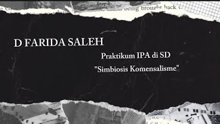 Praktikum IPA di SD quotSimbiosis Komensalismequot [upl. by Aninotna631]