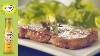 How to fry a perfect steak with Flora Cuisine [upl. by Eniad]