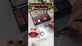 Beautiful Diy Rusty Red lipstick lipstick makeup shorts ytshorts trending viral shortvideo [upl. by Nordna]