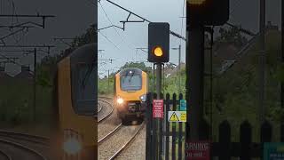 Crossover Both trains give us a blast of their horns at Cramlington Station [upl. by Nikoletta891]