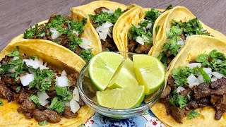 STEAK TACOS  Carne Asada Recipe  How To Make Mexican Street Tacos [upl. by Amorita494]