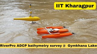 Lake bottom depth River bathymetry survey using RiverPro ADCP at Gymkhana lake IIT Kharagpur IITKGP [upl. by Ojaras]