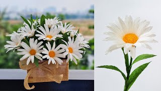 How To Make Daisy Paper Flower 3  Paper Flower  Góc nhỏ Handmade [upl. by Eiddal]