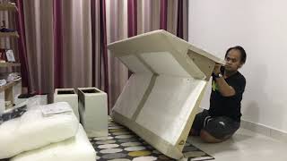 IKEA Kivik ThreeSeat Sofa Hillared Beige  Unboxing amp Setup [upl. by Etty825]