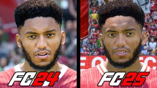 FC 24 vs FC 25  Liverpool Player Faces Comparison [upl. by Amias]