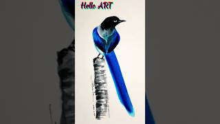 Painting blue bird by watercolor 🐦🦋 youtubeshort watercolorpainting painting art [upl. by Blackman333]