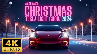 2024 Worldwide Christmas Tesla Light Show [upl. by Hafeetal765]