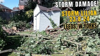 STORM LILIAN CREATES HAVOC amp DESTRUCTION IN YORKSHIRE GARDEN 23 August 2024 [upl. by Llednyl492]