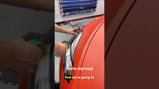 How to wrap the top of a headlight vinylwrap wrap vinyl wrappingcars shortsfeed [upl. by Flossie]