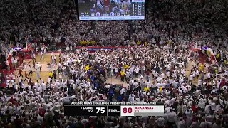 Arkansas fans storm the court after upsetting Duke 😳  ESPN College Basketball [upl. by Nallad]