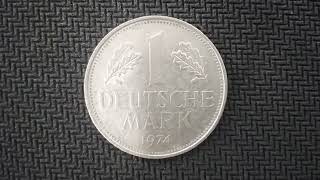 Germany 1 mark 1974 FGermany coins [upl. by Suinotna885]