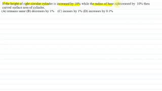 Curved Surface area of Cylinder [upl. by Ahtenak]