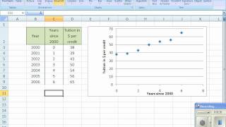 Linear Regression in Excel [upl. by Akerahs219]