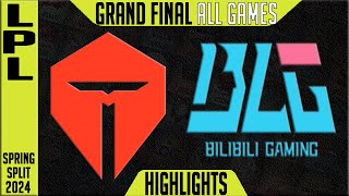 TES vs BLG Highlights ALL GAMES Playoffs GRAND FINAL LPL Spring 2024 TOP Esports vs Bilibili Gaming [upl. by Tavie]