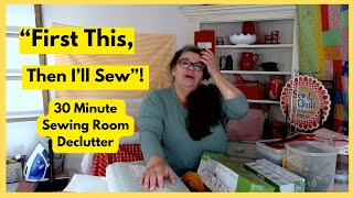 Cleaning My Sewing Room quotFirst This Then Ill Sewquot 4 Decluttering Sewing Room declutter [upl. by Redla174]