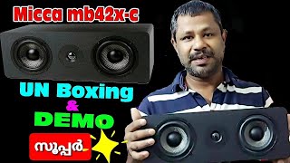 Micca mb42xc center channel speaker unboxing amp Demo [upl. by Selrac]