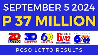 Lotto Result Today 9pm September 5 2024  PCSO Complete [upl. by Haze]