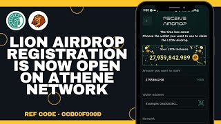 LION Airdrop Registration  How To Withdraw LION Token On Athene Network [upl. by Yard]