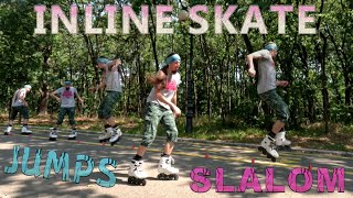 Learn and Practice Jumps and Slalom  Inline Skates [upl. by Leahcimed]