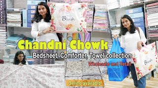 इतने सस्ते 😲Bedsheet Comforter Towel collection retail shopping at Chandni chowk [upl. by Oriane410]