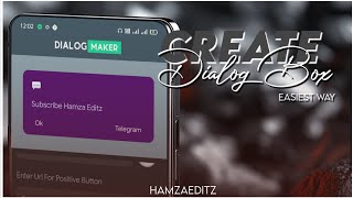 How To Add Dialog Box In Any App Easy Trick Hamza Editz [upl. by Yarazed301]