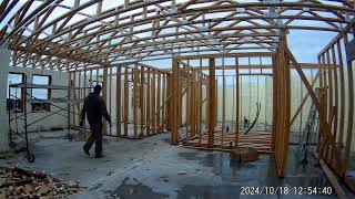 Basement framing and floor joist floor decking pan decking [upl. by Clarke]