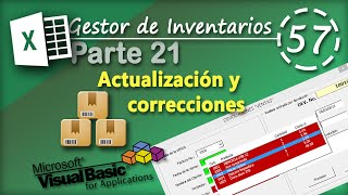 Gestor de Inventarios Parte 21  Actualización  VBA Excel 2013 57 [upl. by Ylrrad]