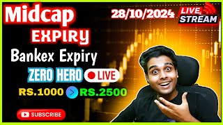 🔴Midcap amp Bankex Expiry Zero Hero Finnifty Nifty 50 Banknifty Sensex Options Trading 28102024 [upl. by Noiramed68]