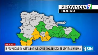 Huracán Beryl amenaza 15 provincias del país  Primera Emisión SIN [upl. by Tosch810]