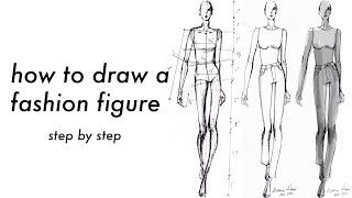 how to draw a fashion figure  step by step with measurements  FREE FASHION FIGURE TEMPLATES [upl. by Anhej]